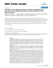 Prevalence of smoking and other smoking related behaviors reported by the Global Youth Tobacco Survey (GYTS) in four Peruvian cities