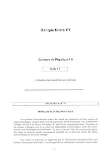 Physique B 2004 Classe Prepa PT Banque Filière PT