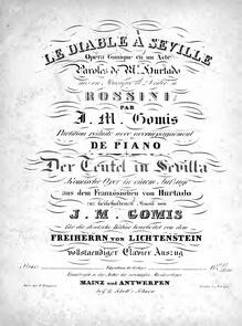 Partition complète, Le diable à Seville, Opéra comique en un acte par José Melchor Gomis