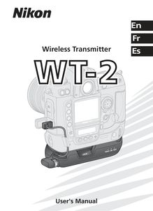Notice Transmetteur sans fil Nikon  WT-2A