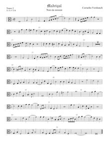 Partition ténor viole de gambe 2, alto clef, madrigaux pour 5 voix par  Cornelio Verdonch par Cornelio Verdonch