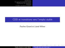 CDD et transitions vers l'emploi stable