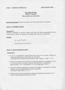 Chimie générale 2006 Tronc Commun Université de Technologie de Belfort Montbéliard