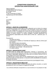 CONDITIONS GENERALES OPERATION ANNIVERSAIRE CGR