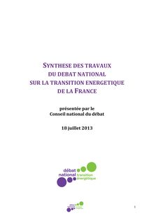 Synthèse du débat sur la transition énergétique - juillet 2013