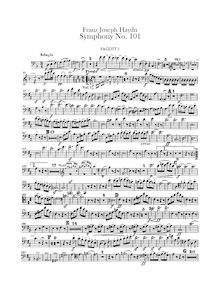 Partition basson 1, 2, Symphony No.101 en D major “pour Clock”, Sinfonia No.101 “Die Uhr”