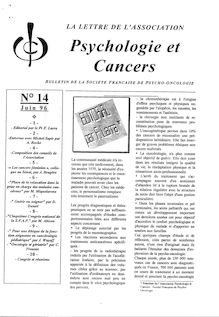 14 Lettre Association Psychologie et Cancers Juin 1996
