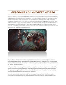 Purchase LOL Account at G2G