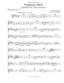 Partition trompette 1, Symphony No.26, B major, Rondeau, Michel