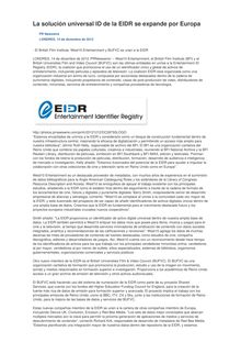 La solución universal ID de la EIDR se expande por Europa
