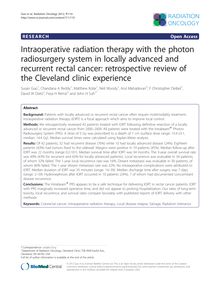 Intraoperative radiation therapy with the photon radiosurgery system in locally advanced and recurrent rectal cancer: retrospective review of the Cleveland clinic experience