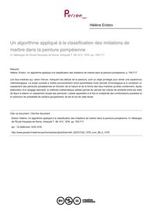 Un algorithme appliqué à la classification des imitations de marbre dans la peinture pompéienne - article ; n°2 ; vol.88, pg 705-717