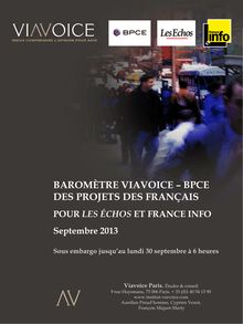 Le baromètre des projets des Français (Viavoice pour France Info)