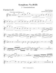 Partition clarinette, Symphony No.40, Rondeau, Michel par Michel Rondeau