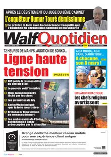 Walf  Quotidien n°8685 - du lundi 08 mars 2021
