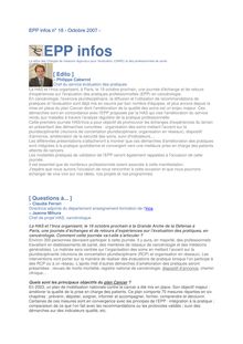 EPP infos n° 18 - Octobre 2007 - Participez à notre enquête en ligne - EPP infos n° 18 - Octobre 2007