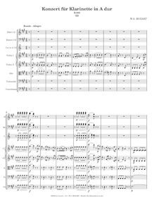 Partition , Rondo: Allegro, clarinette Concerto, A major, Mozart, Wolfgang Amadeus