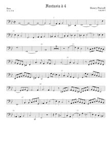 Partition viole de basse, Fantazias et en Nomines, Purcell, Henry par Henry Purcell