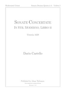 Partition Violetta 1 (violon 2), Sonate concertate en stil moderno, libro secondo