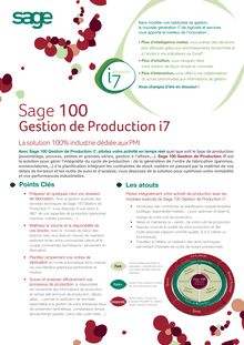 Sage 100 Gestion de Production i7