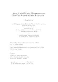 Integral manifolds for nonautonomous slow fast systems without dichotomy [Elektronische Ressource] / von Ekaterina Shchetinina