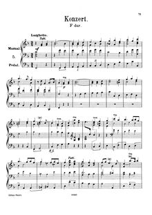 Partition Concerto No.5 en F major, HWV 293, 6 orgue Concertos, HWV 289-294 (Op.4)