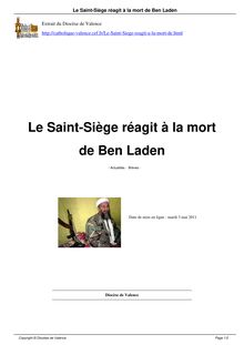 Le Saint-Siège réagit à la mort de Ben Laden