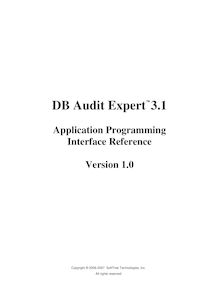 DB Audit Expert API Reference