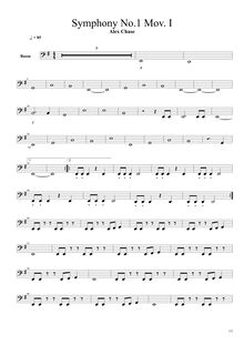 Partition basson Mov. I, Symphony No.1 en E minor, E minor, Chase, Alex