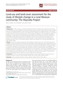 Land-use and land-cover assessment for the study of lifestyle change in a rural Mexican community: The Maycoba Project