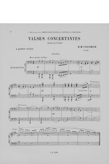 Partition complète, Valses concertantes, Op.24, Colomer, Blas María de