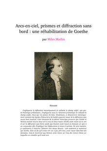 Arcs-en-ciel, prismes et diffraction sans bord : une réhabilitation de Goethe