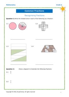 Grade 6 Maths: Workbook - Common Fractions
