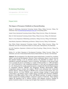 The impact of premature childbirth on parental bonding