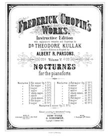 Partition complète, nocturnes, Chopin, Frédéric