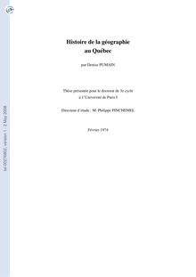 [tel-00276802, v1] Histoire de la géographie au Québec