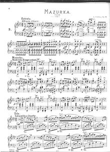 Partition complète, Mazurka, Op.5, Olga, Goria, Alexandre Édouard