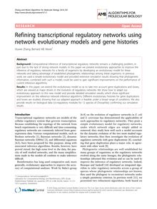 Refining transcriptional regulatory networks using network evolutionary models and gene histories