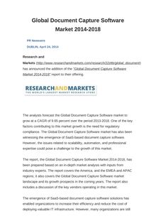 Global Document Capture Software Market 2014-2018