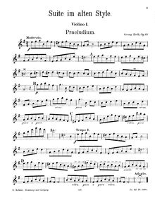 Partition violons I,  im alten Style für Streich-orchester, Hoth, Georg