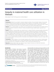 Inequity in maternal health care utilization in Vietnam