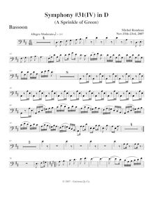 Partition basson, Symphony No.31, D major, Rondeau, Michel
