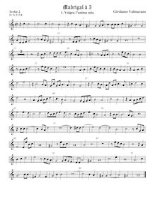 Partition viole de gambe aigue 2, Madrigali a 5 voci, Libro 2, Valmarano, Girolamo