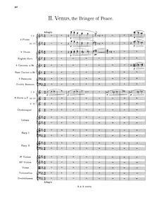 Partition , Venus, pour Bringer of Peace, pour Planets, Op.32, Suite for Large Orchestra