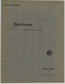 Partition couverture couleur, Nocturne, Huré, Jean