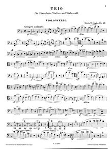 Partition de violoncelle, Piano Trio, Op.42, Gade, Niels