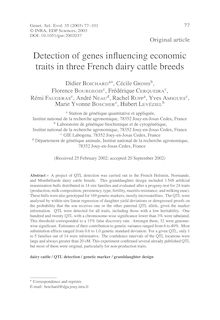 Detection of genes influencing economic traits in three French dairy cattle breeds