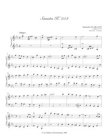 Partition Sonata K.254, 100 clavier sonates, Scarlatti, Domenico