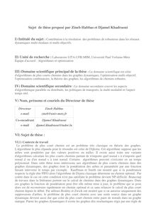 Proposition de thèse 2009 - Habbas, Khadraoui