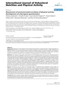 Assessment of environmental correlates of physical activity: development of a European questionnaire